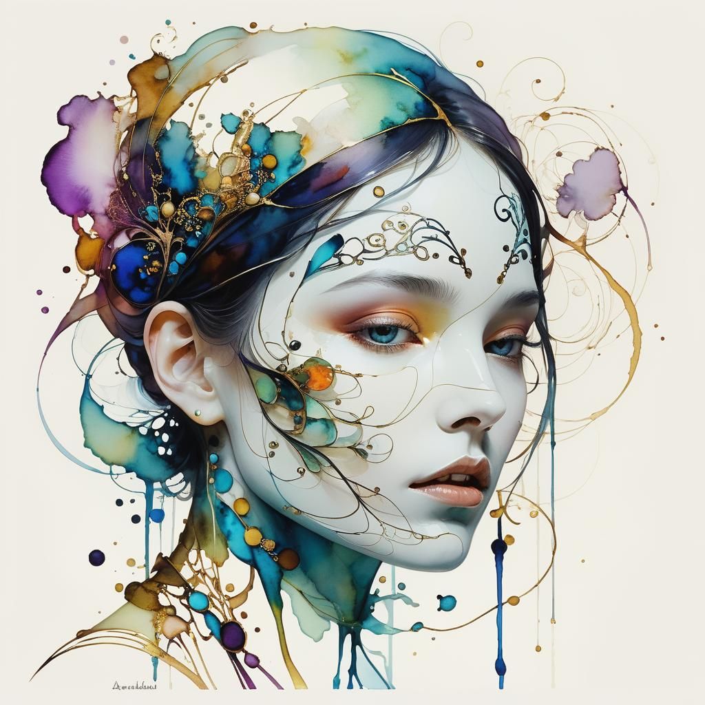 Alcohol Ink Abstract in a Surrealist Style