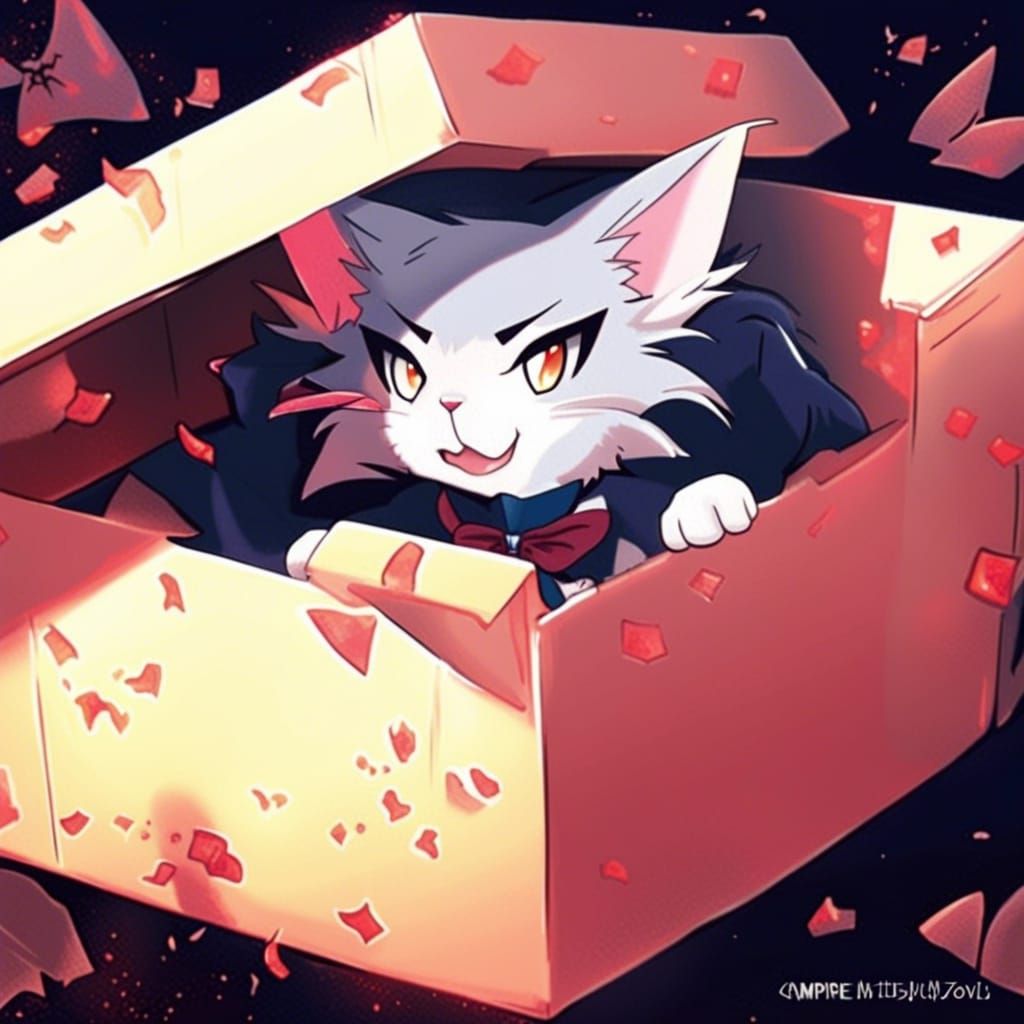 Vampire Cat in Box: Anime Style
