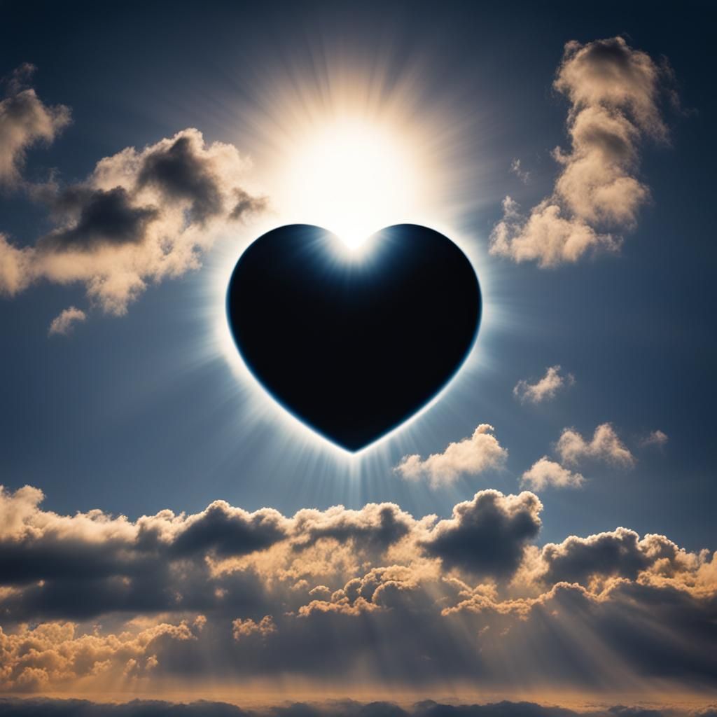 Heart-Shaped Lunar Eclipse in Divine Light