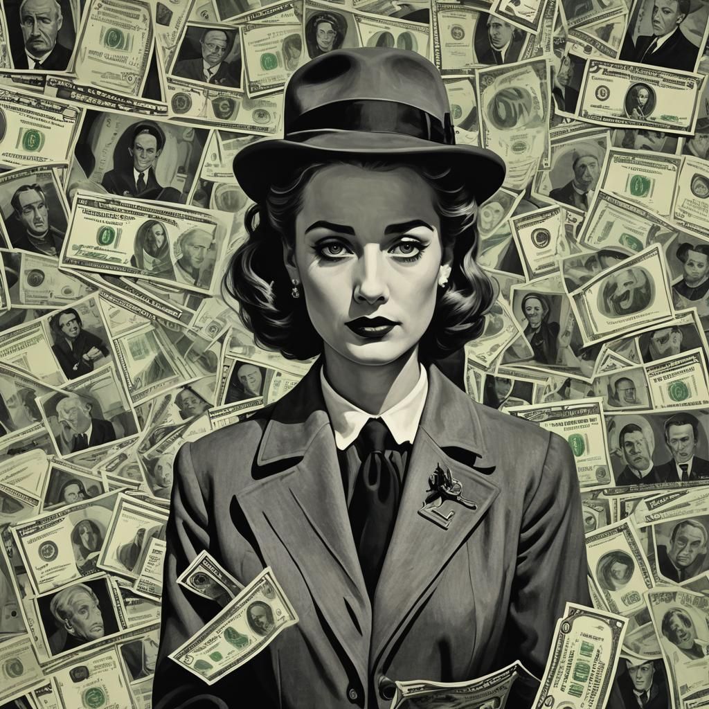 Surreal Film Noir Scene in Post-Impressionist Style