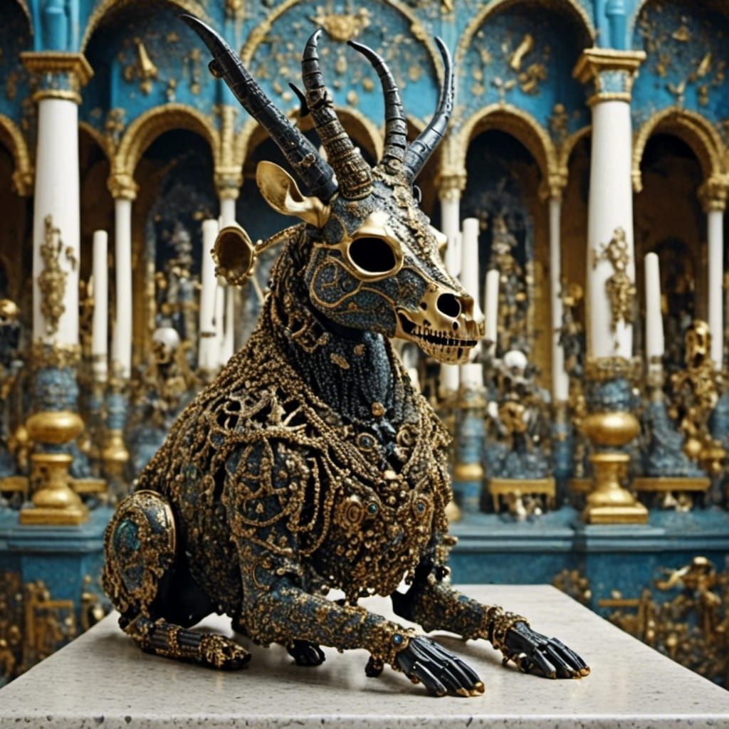 Golden Emperor with Ornate Headpiece