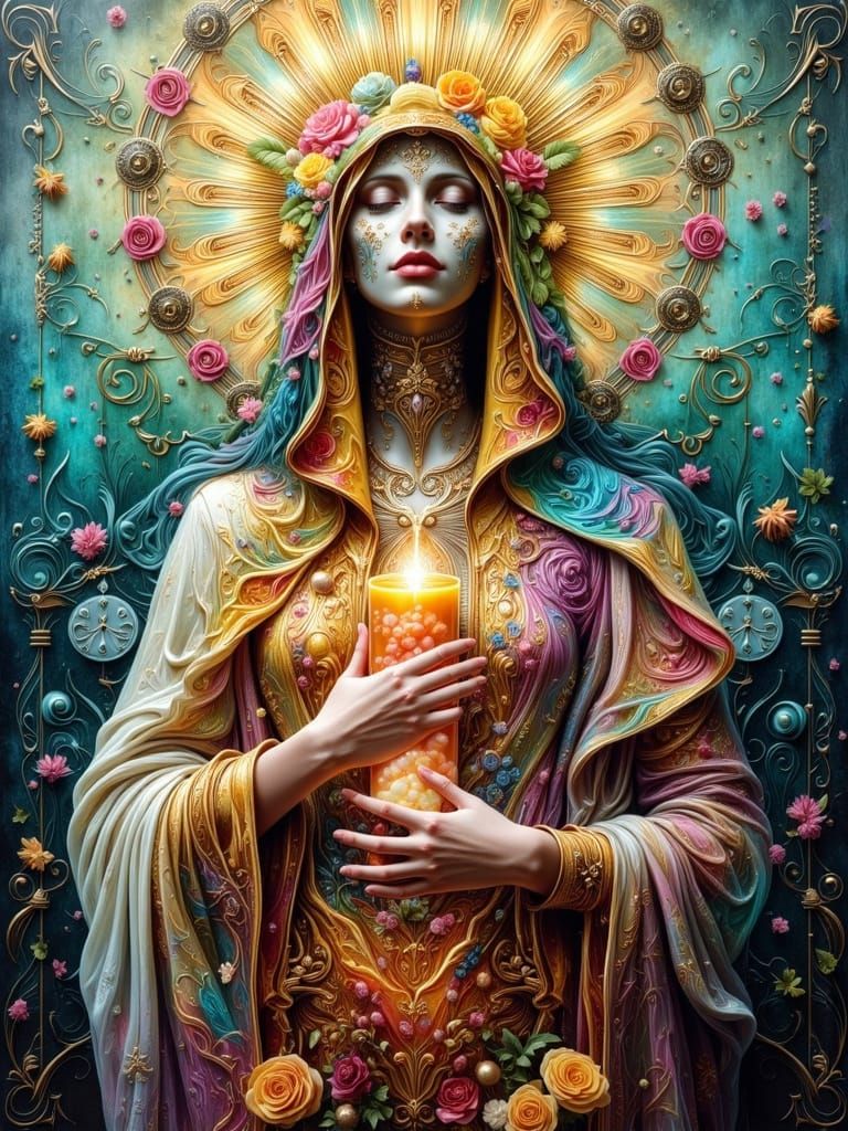 Madonna of the Wasps with Expressive Brushstrokes