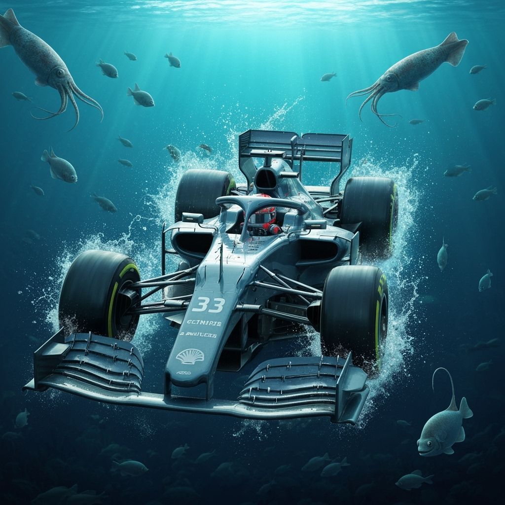 Formula One Car Races Through Mariana Trench