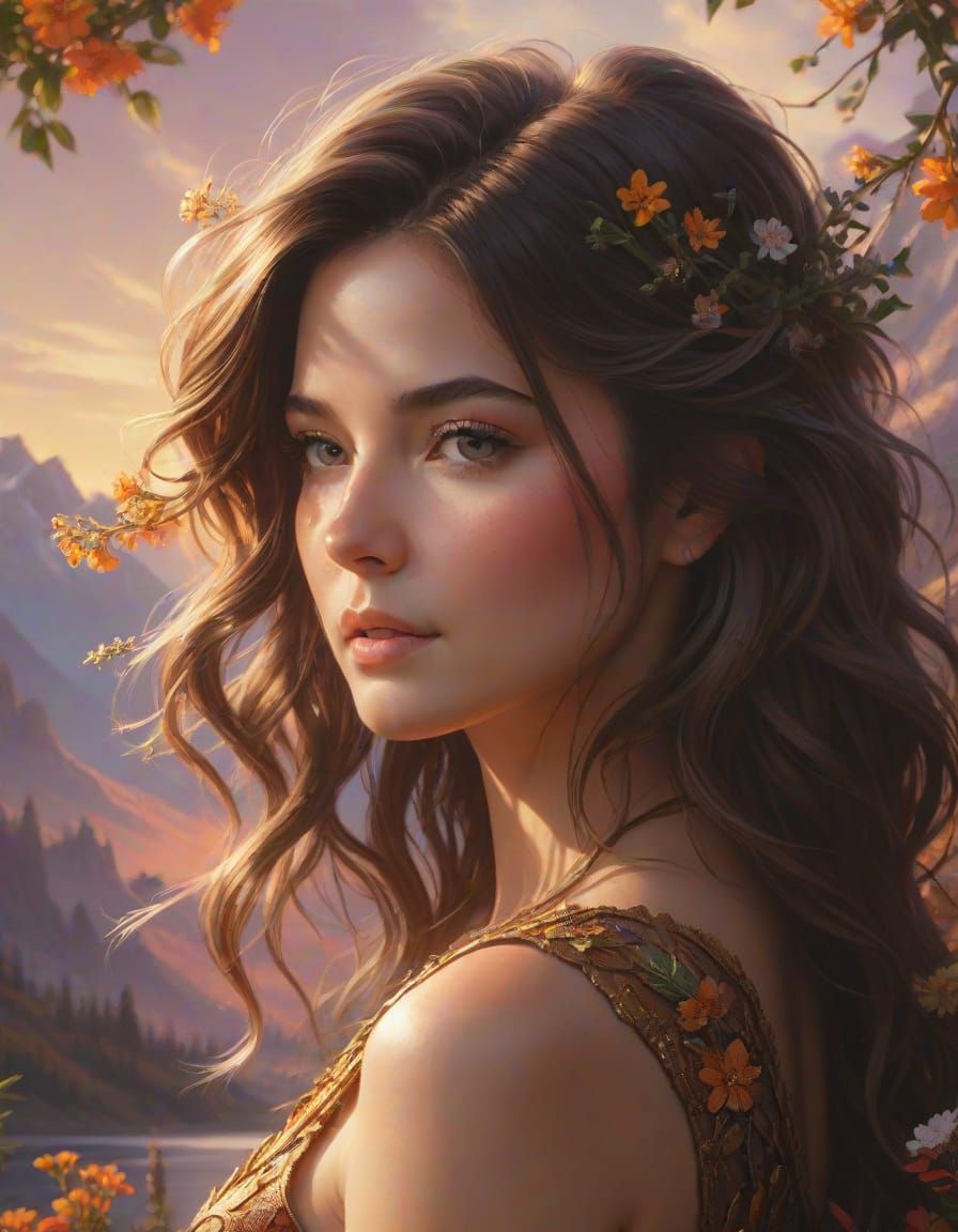 Vibrant Sunset Majesty Reflected in Tranquil Lake