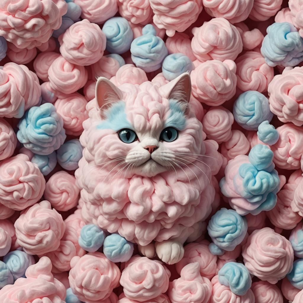 Cotton Candy Cat: A Sweet AI Dream