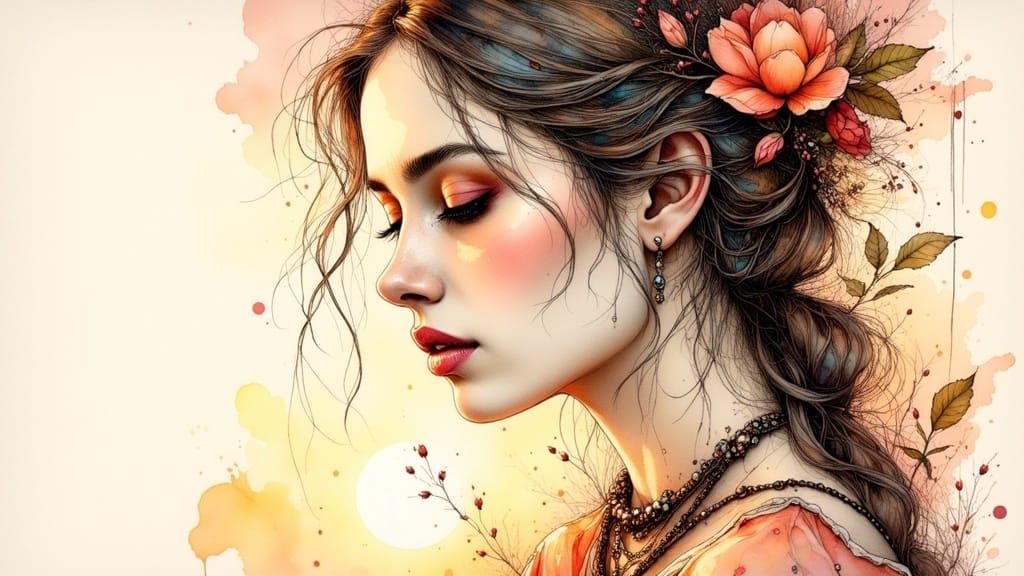 Ethereal Glow of a Compassionate Young Woman