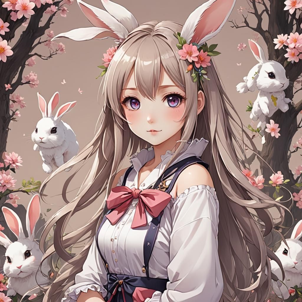 Anime Rabbit Girl in Contemporary Style