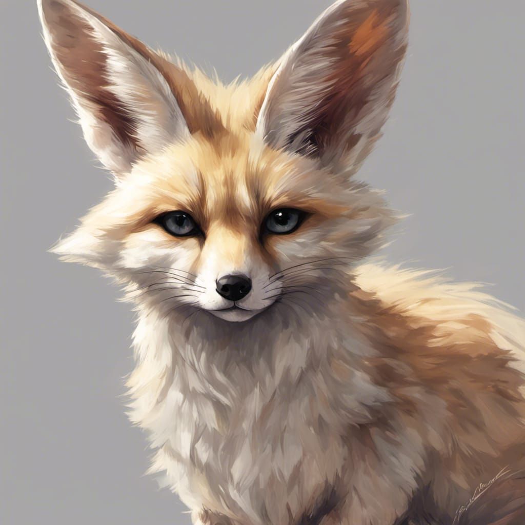 Anthropomorphic Fennec Fox in Anime Style