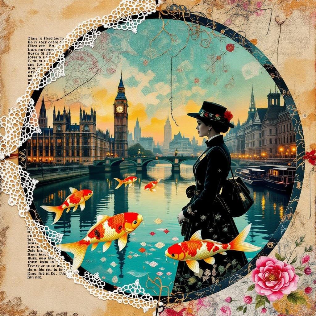 Steampunk Cityscape Collage Masterpiece