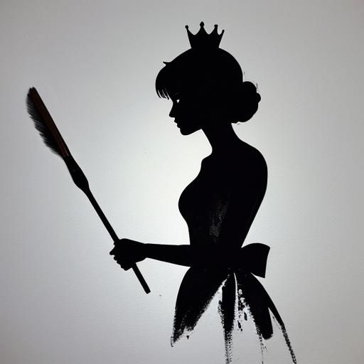 Modern Princess Silhouette in Brushstrokes Style
