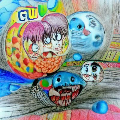 Gumball and Darwin in Junji Ito Horror Style