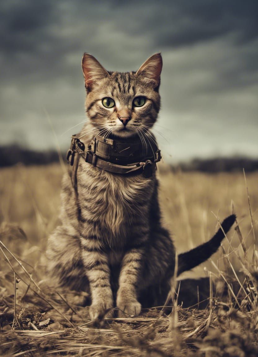 Cat in Post-Apocalyptic Field