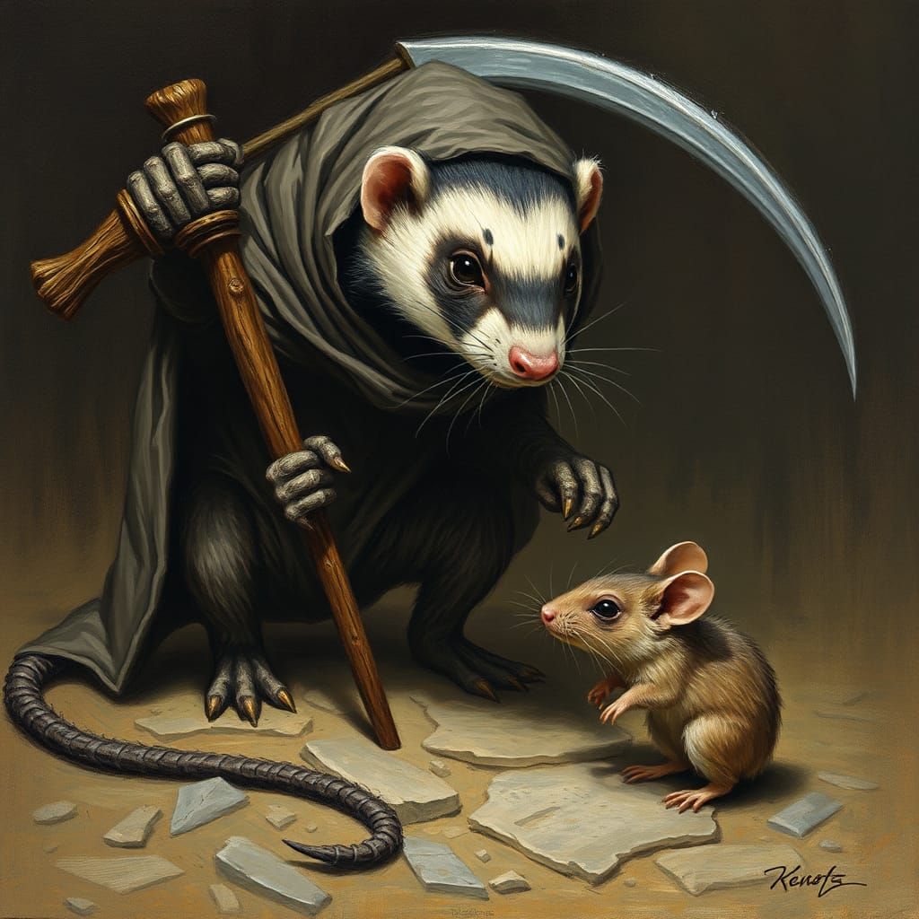 Ferret Grim Reaper and Mouse: A Dark Comedy