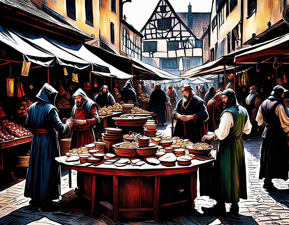Magic Medieval Market in Maximalist Mannerism