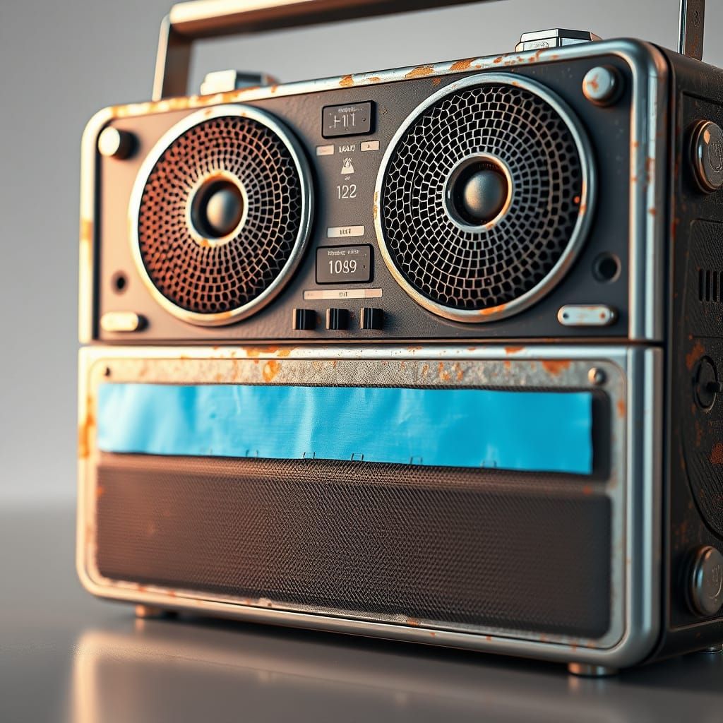 Vintage Boom Box in Photorealistic Detail