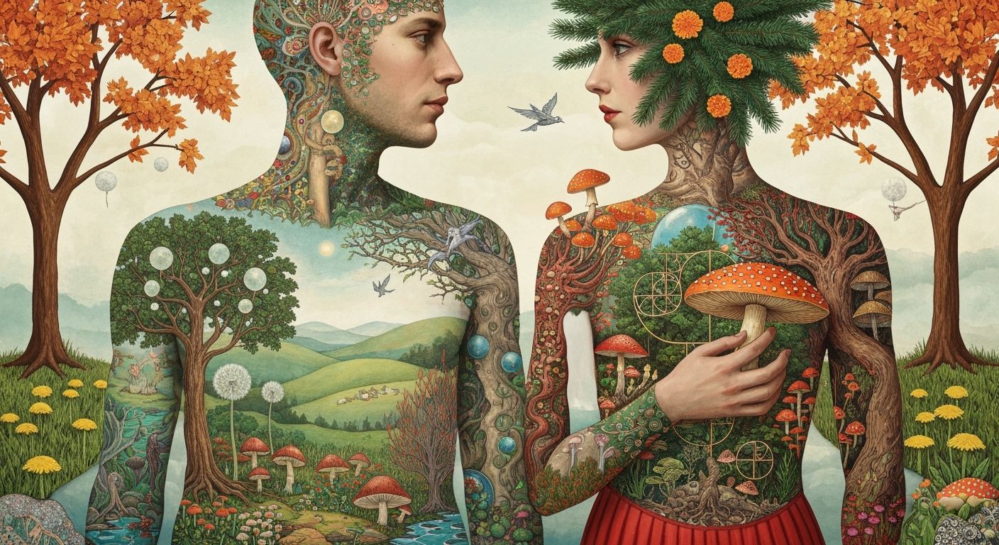 Surreal Garden Party: Humanity, Nature, and Cosmic Realms