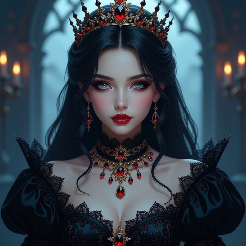 Stunning Cursed Queen in Jewels Halloween Costume