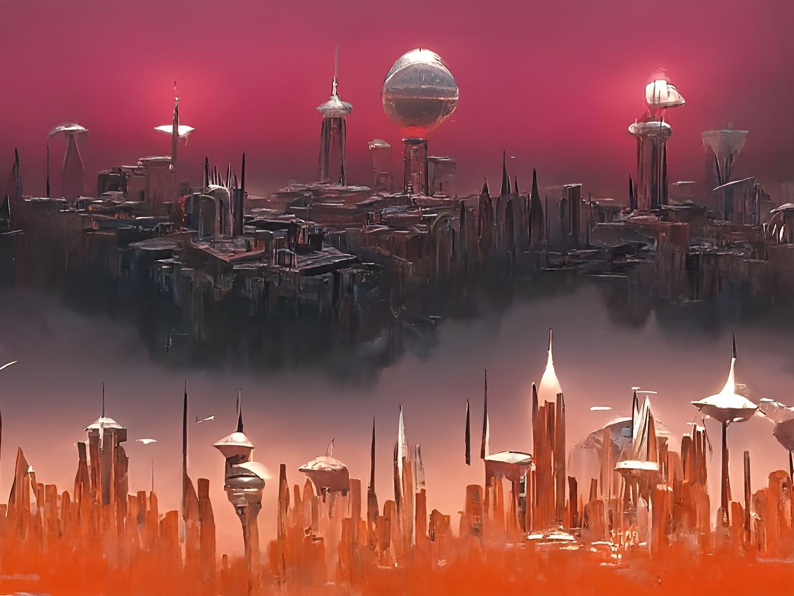 Abstract Sci-Fi Cityscape in Samikshavad Style