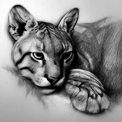 Cougar - Pencil Sketch 🐆✍️
