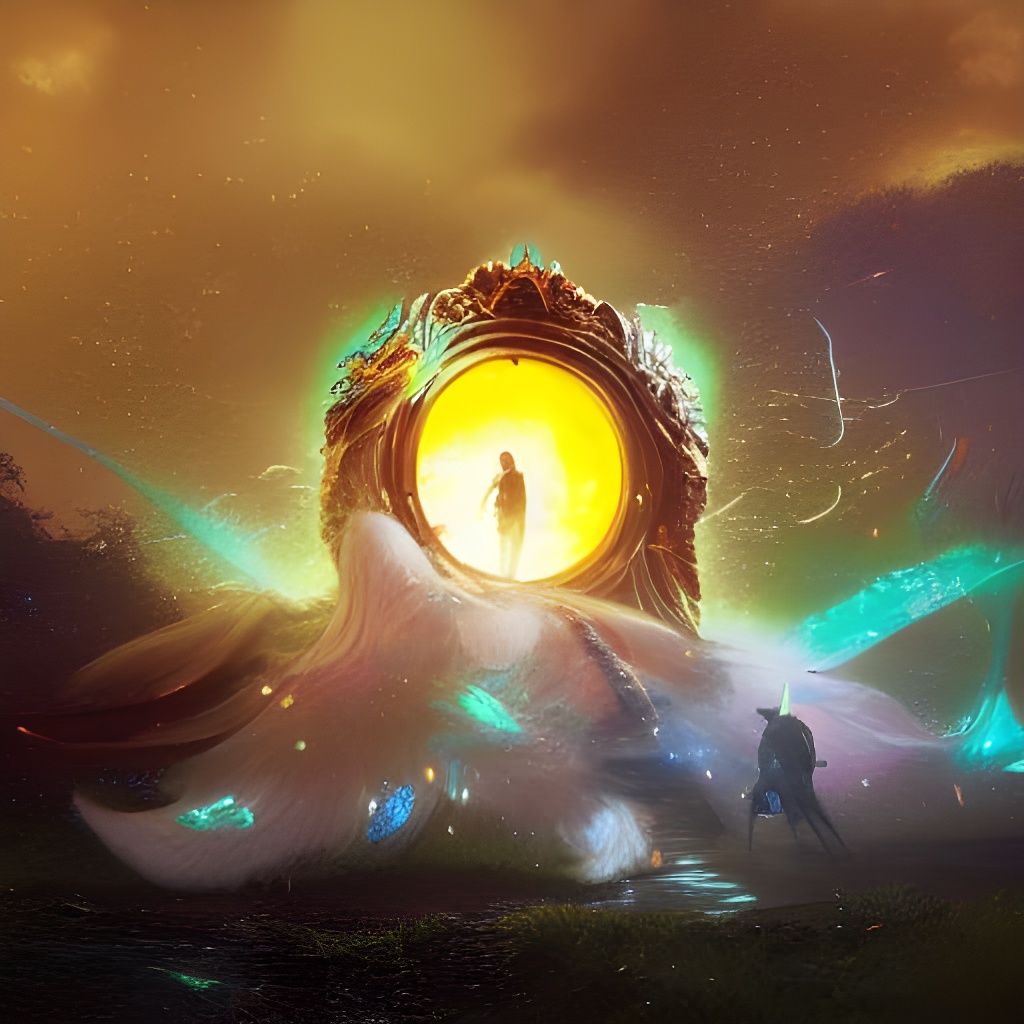 Luminescent Portal in Galaxy of Glowing Stars