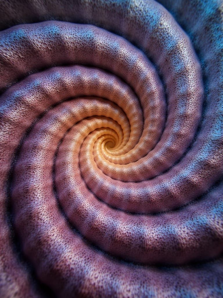 Surreal Abstract Geometry in Shimmering Iridescence