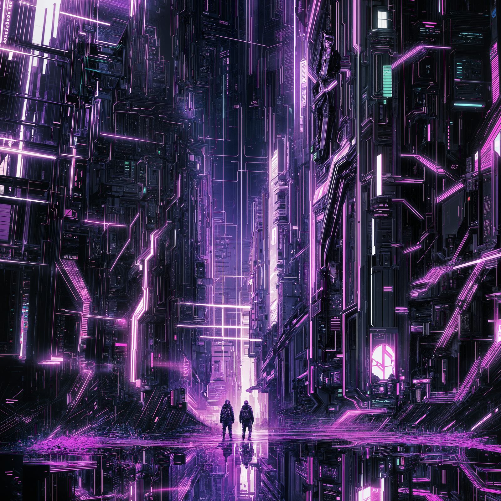 Cyberpunk Android Exposed: Glitch Core in Neon Noir