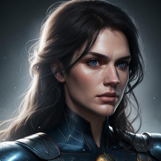 Hyperdetailed Portrait of a Woman with Cavill's Features