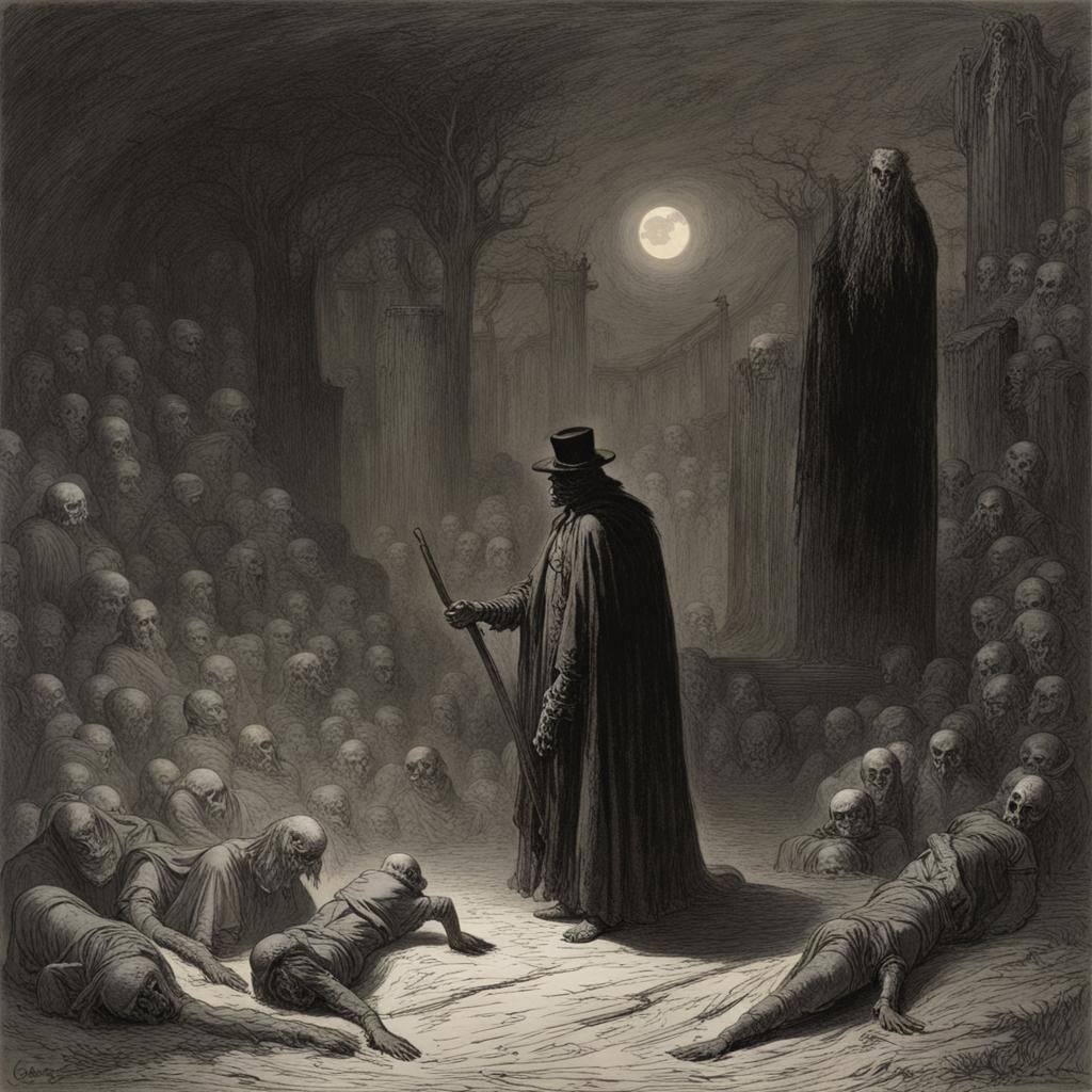 Menacing Shadows in Gothic Horror Style