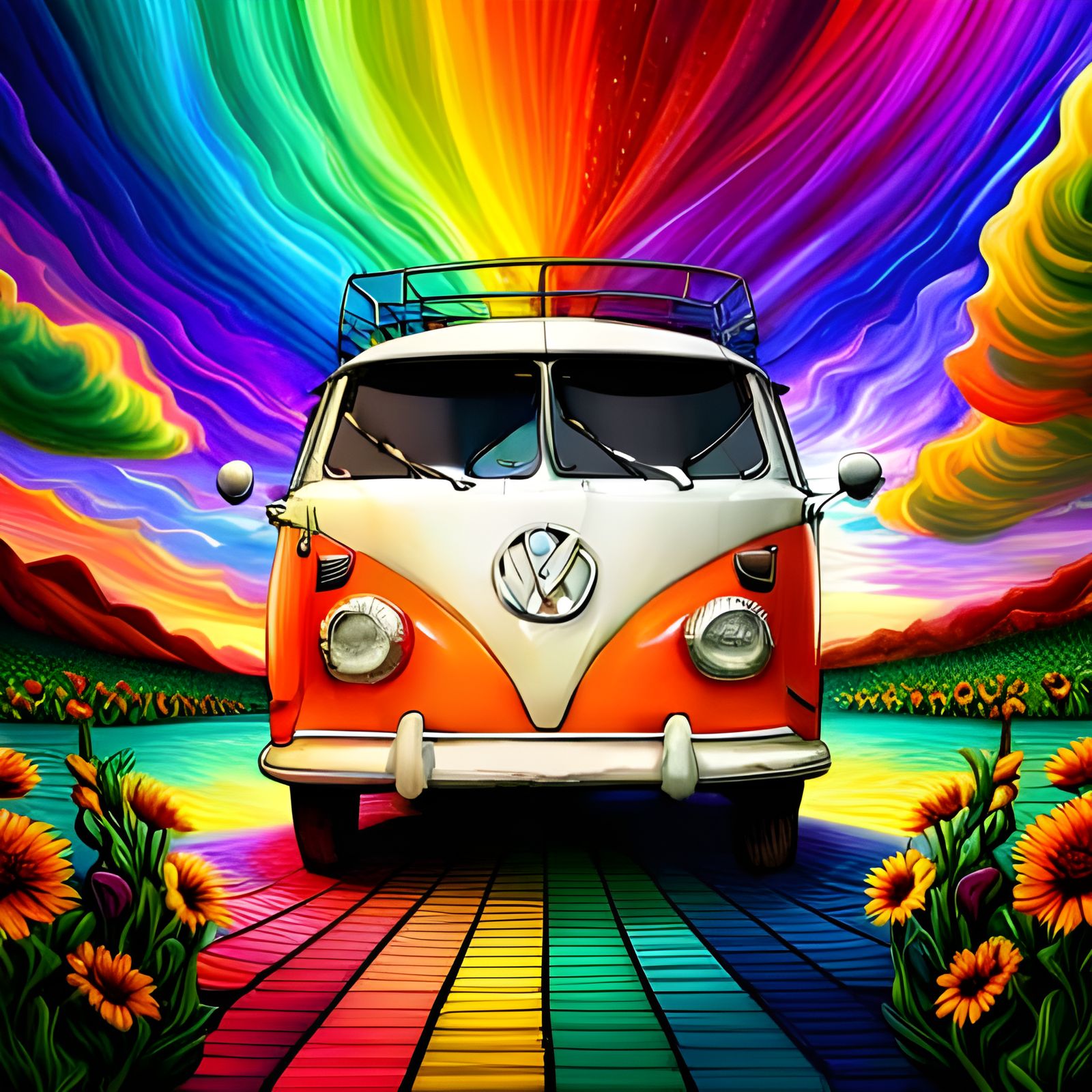 Rainbow Van on Rainbow Road: Flower Power