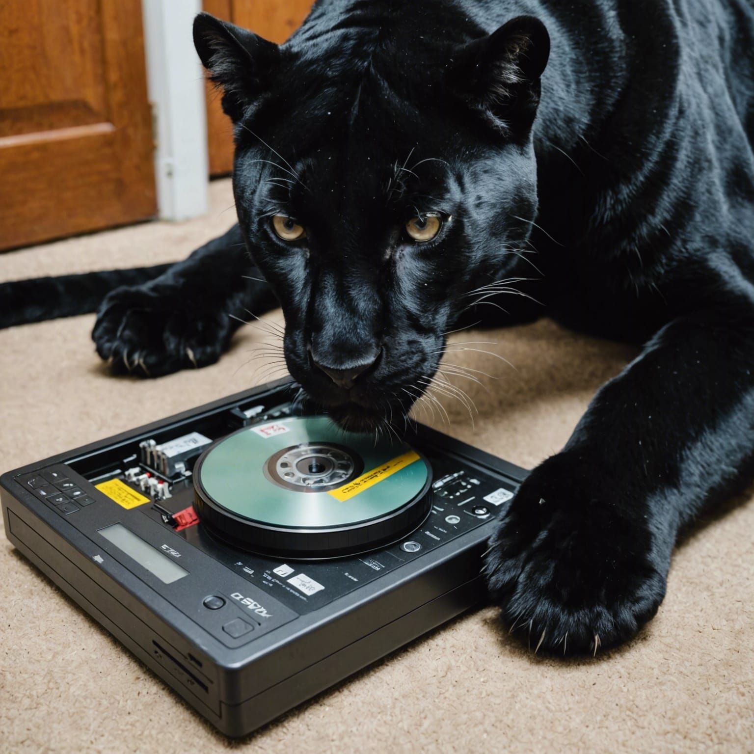 Panther and DVD Player: A Digital Art Piece