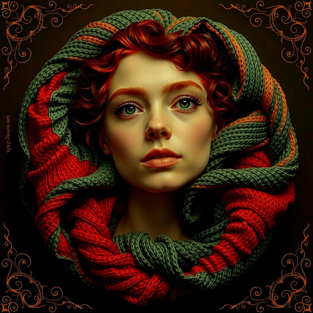 Abstract Swirls of Red and Crimson