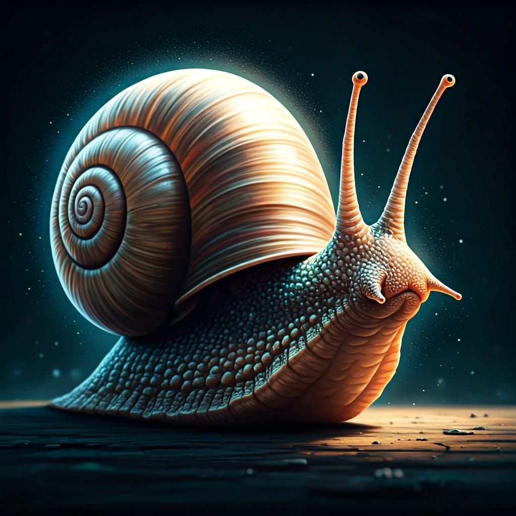 Enquiring Snail in Graffiti Street Art Style