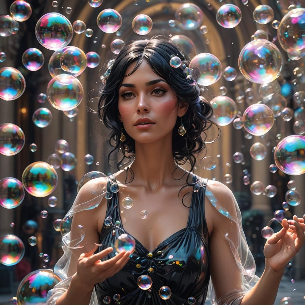 Bathing Woman Portrait in Hyperdetailed Digital Art