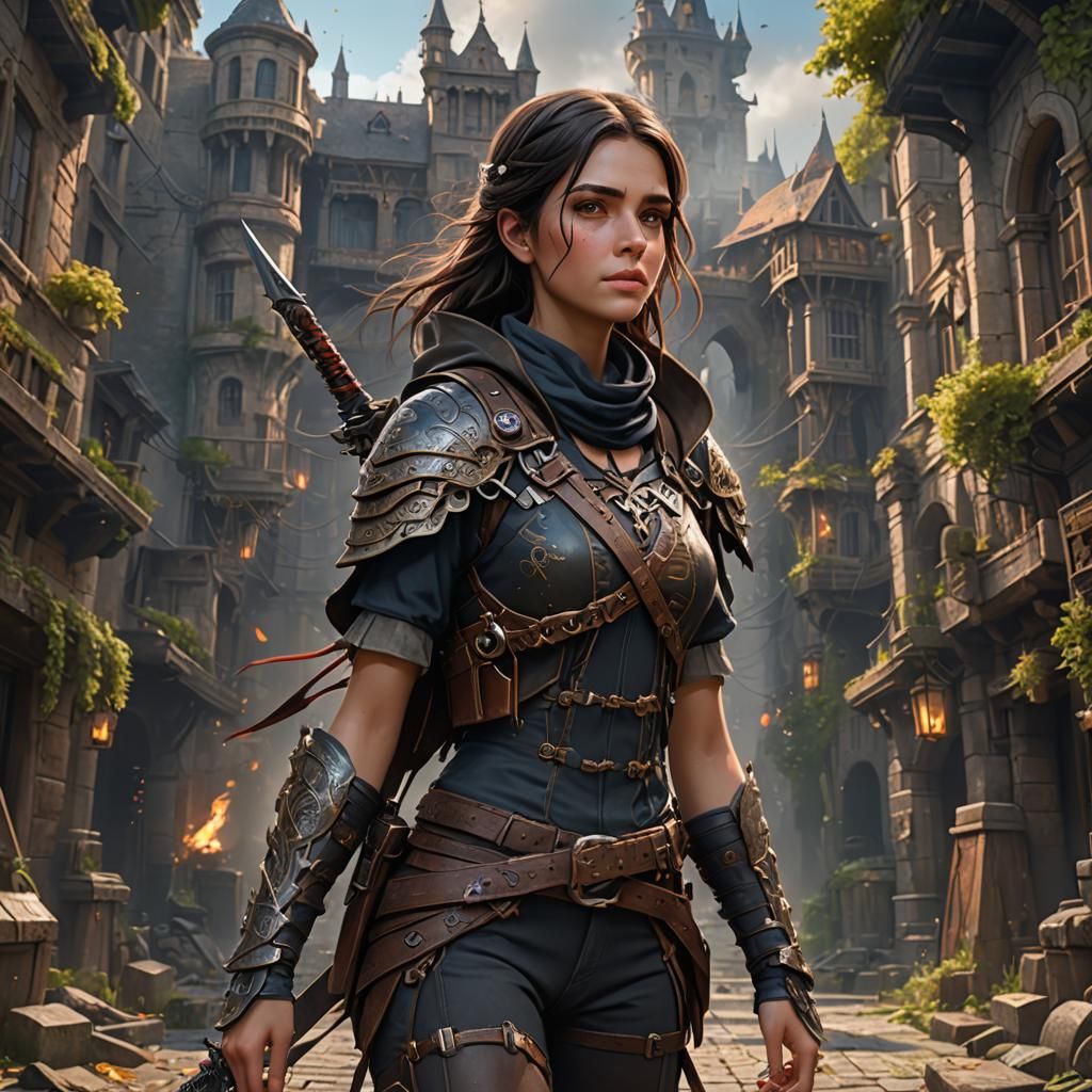 Fantasy Teen Warrior with Twin Blades