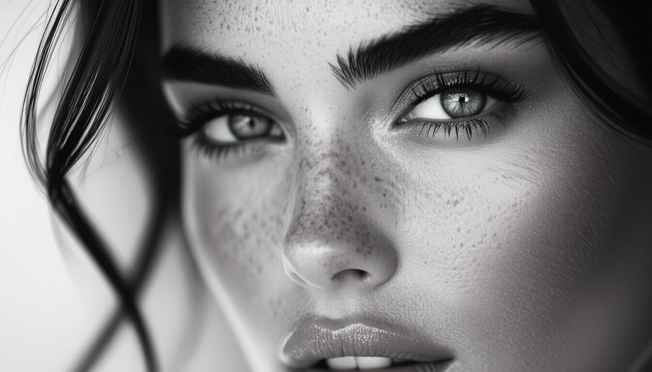 Intense Woman Portrait Macro Photography