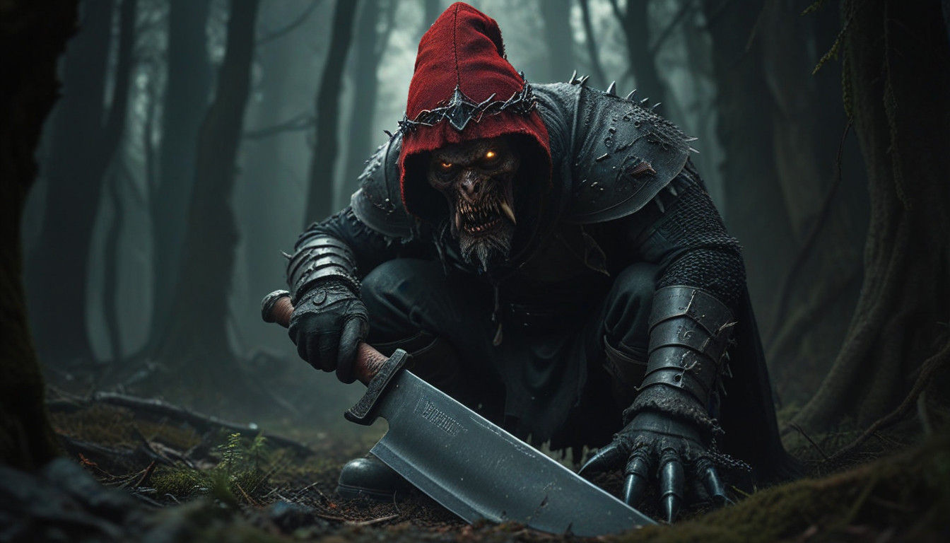 Gothic Forest Warrior in Hyper-Realistic Dark Fantasy