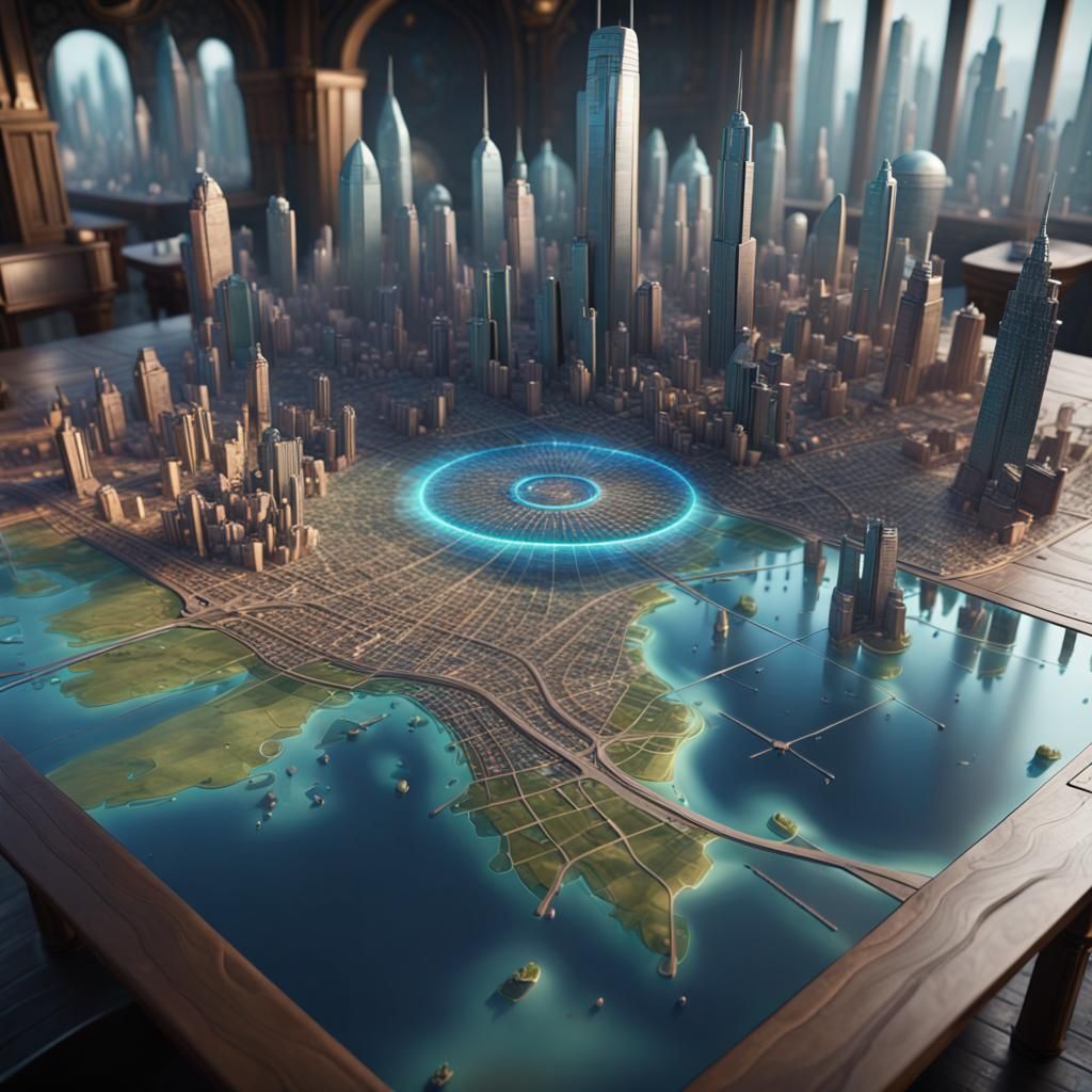 Futuristic city map