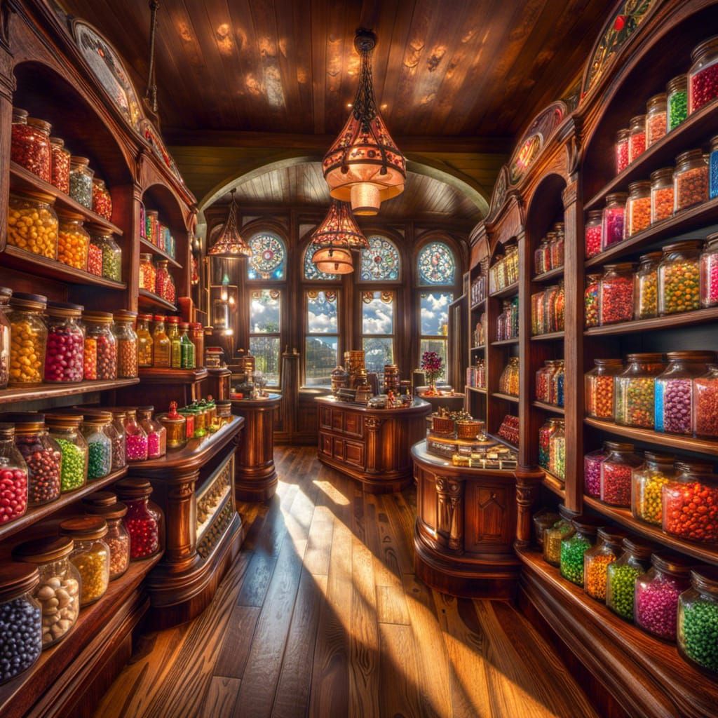 Steampunk Elves in a Hyperrealistic Candy Shop