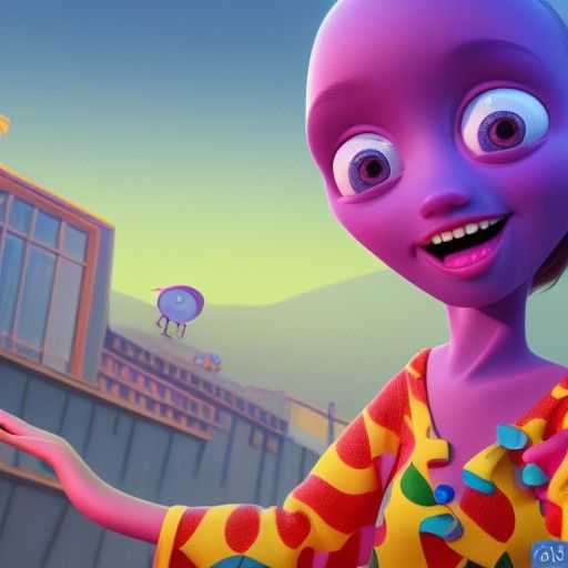 Colorful Cannabis Render in Pixar Style