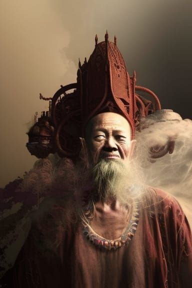 Spirit Conjuring Shaman in Hyperrealistic Style
