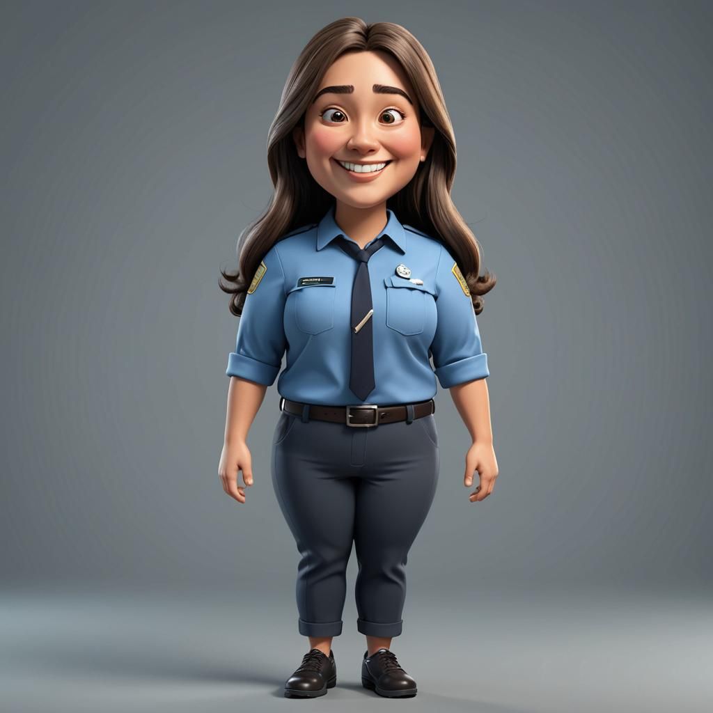 Cartoon Caricature of Young Woman in 3D Style