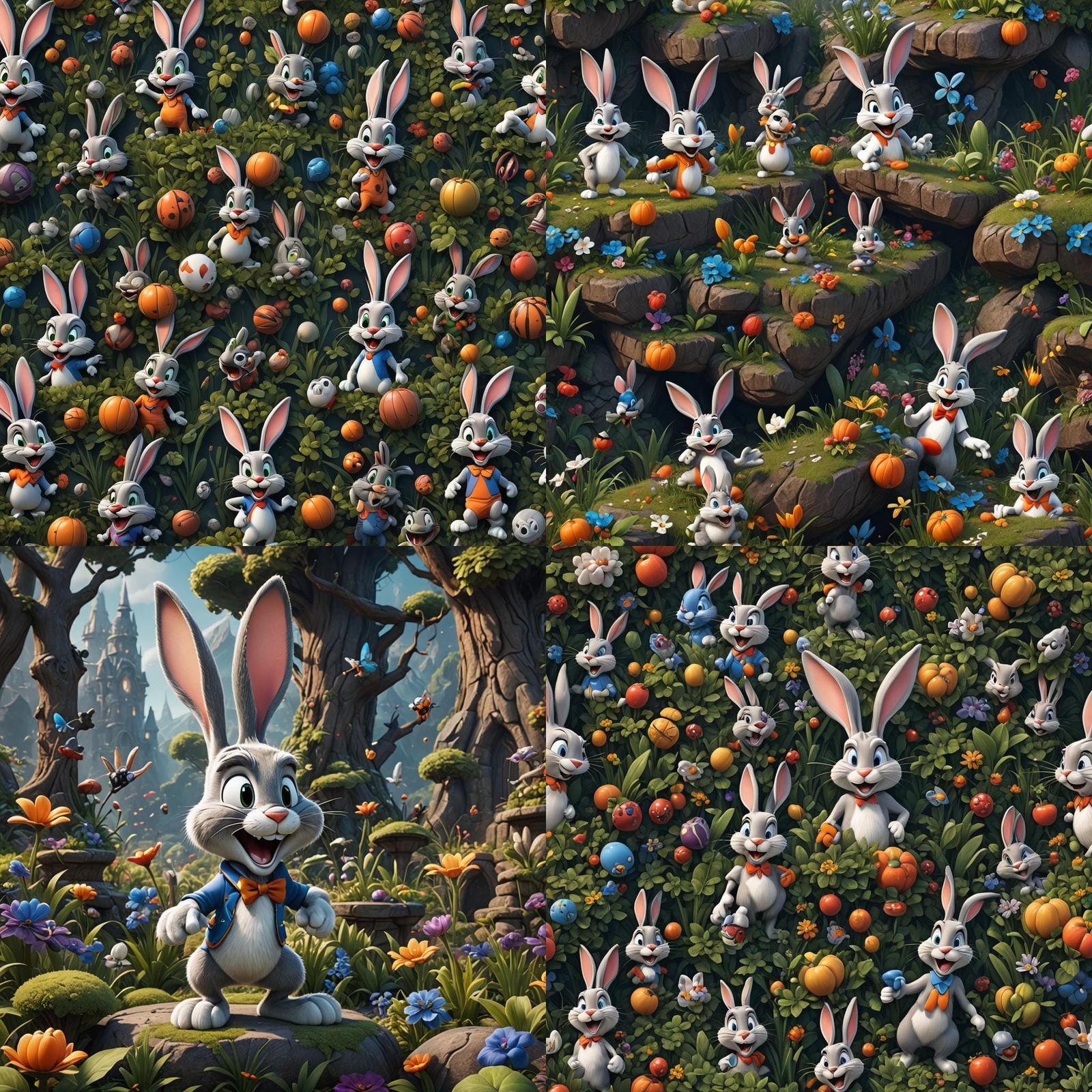 Detailed Matte Painting of Bugs Bunny