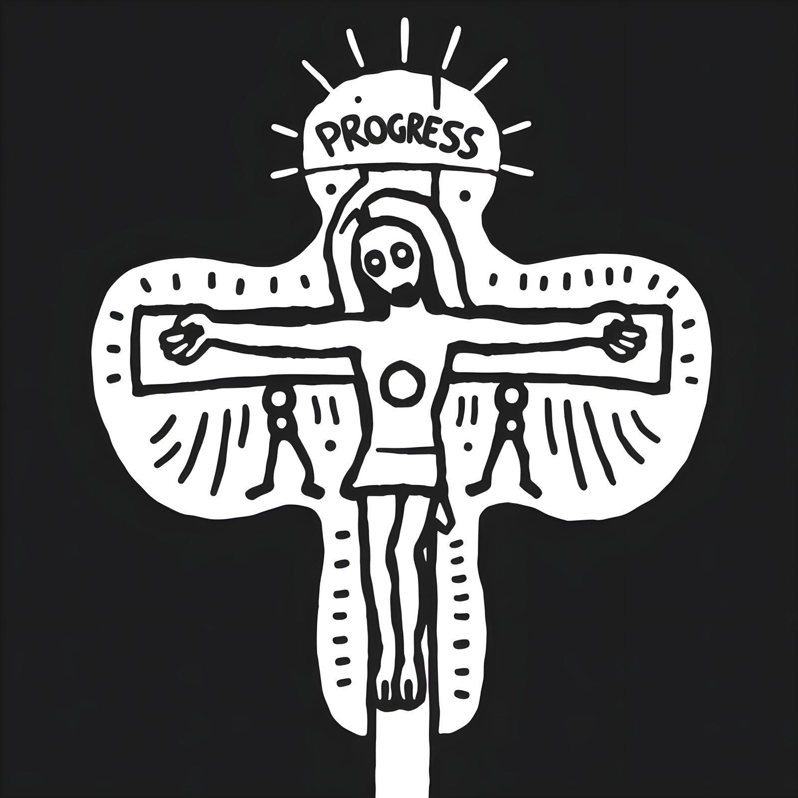 Vibrant Pop Art Crucifixion Scene