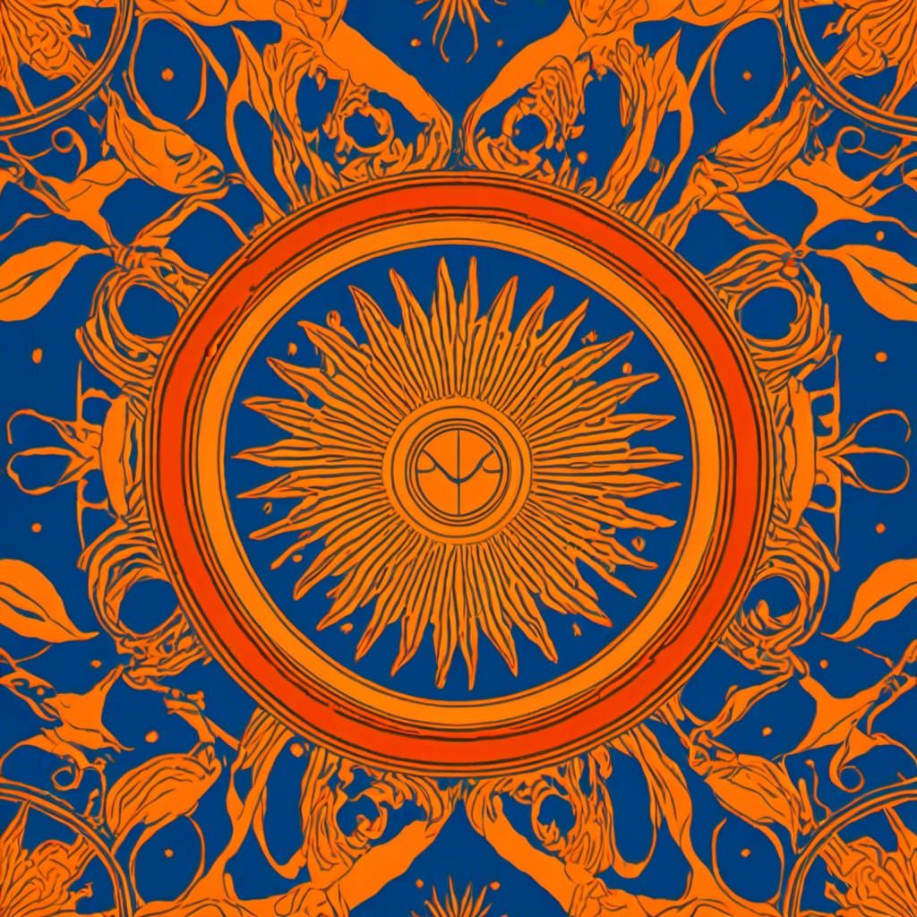 TAROT: The Sun, orange, yellow with red, Unreal Engine 5 8K ...