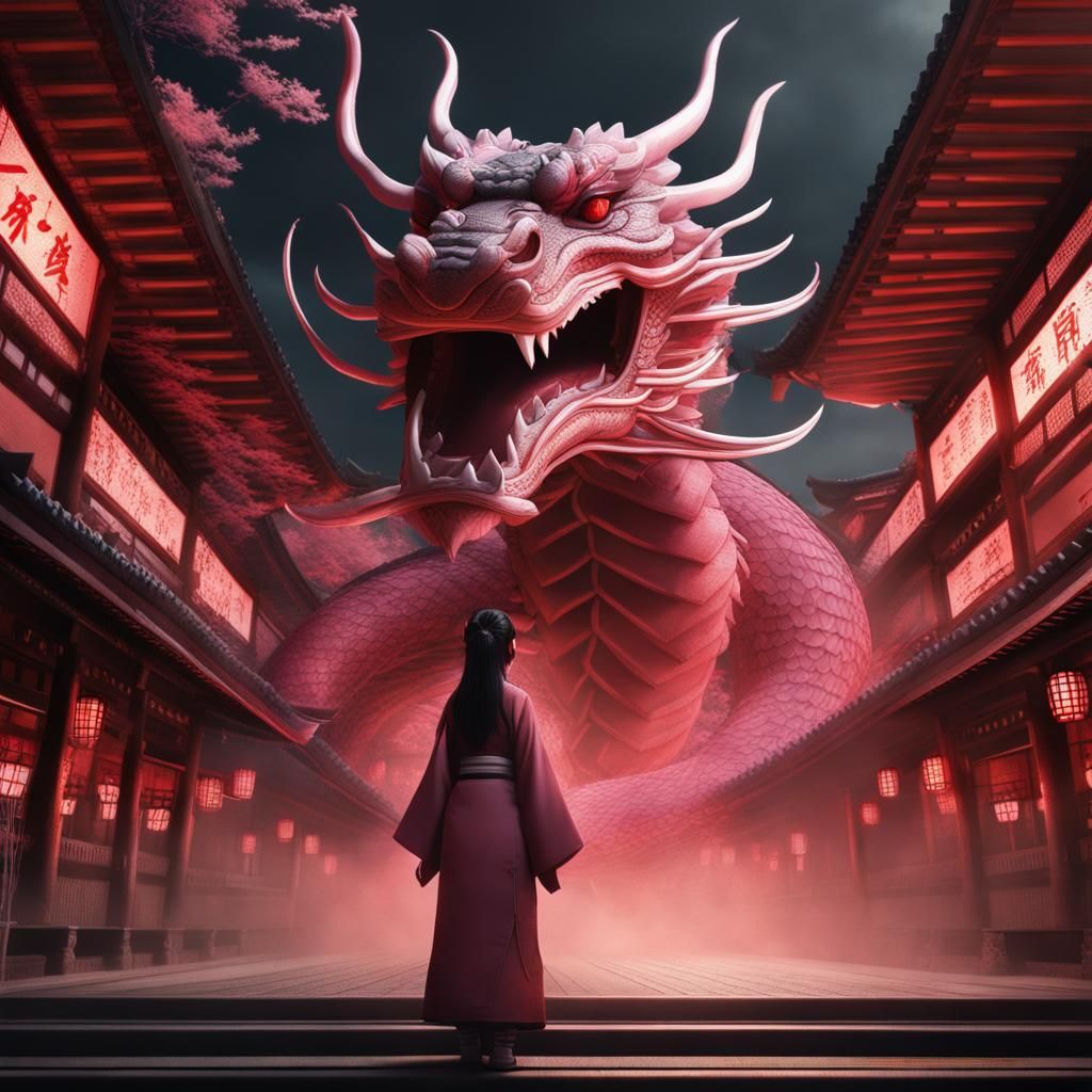 Nezuko Kamado as a Japanese Dragon