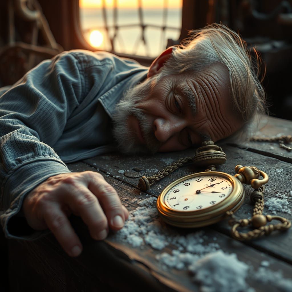 Weathered Grandfather Lies Still, Surrounded by the Remnants...