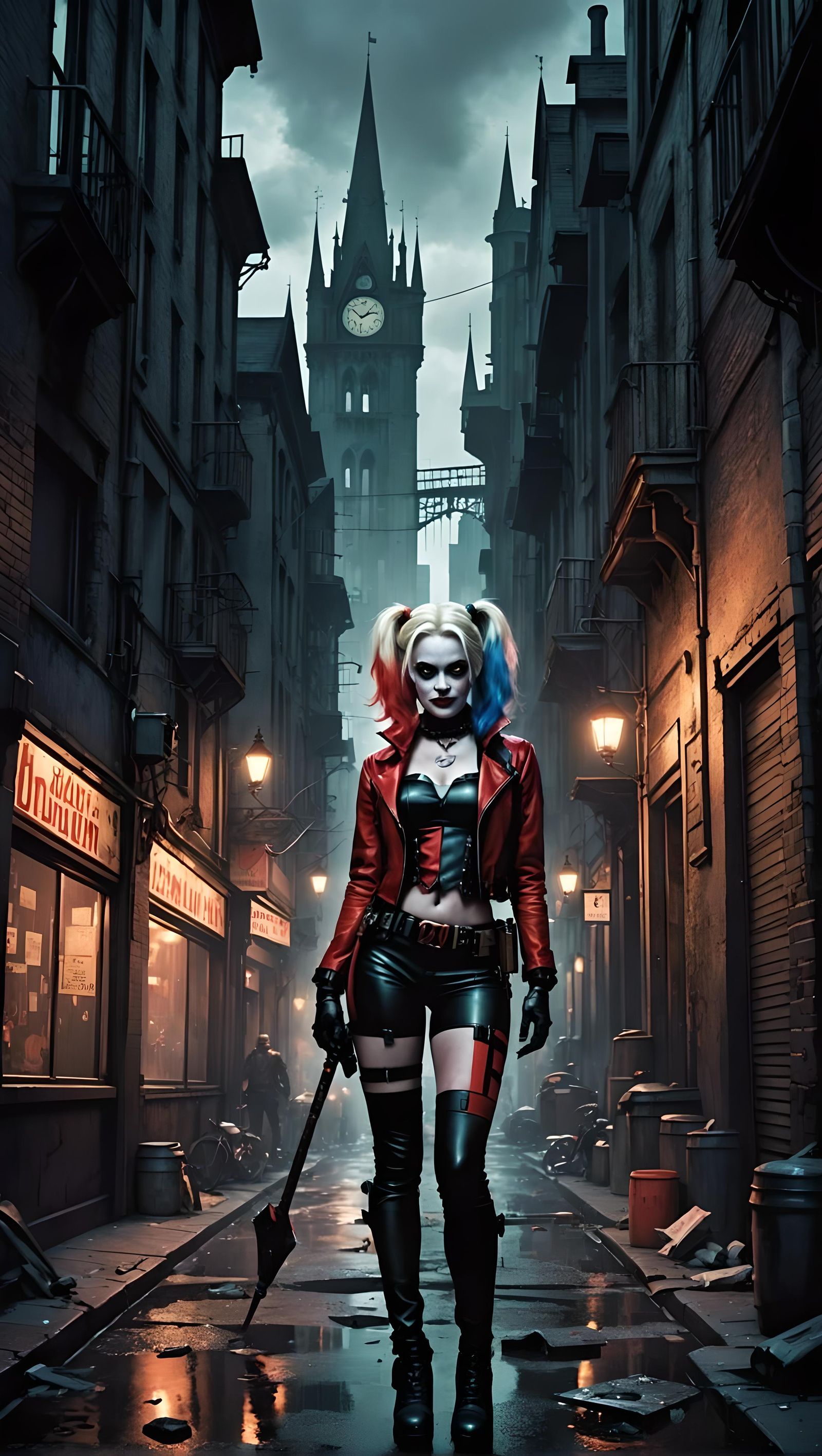 Harley Quinn in Gotham City: A Metropolis of Chaos