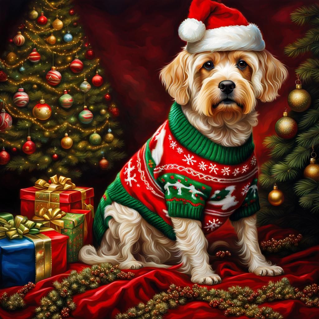 Dogs in Amazingly Ugly Christmas Sweaters