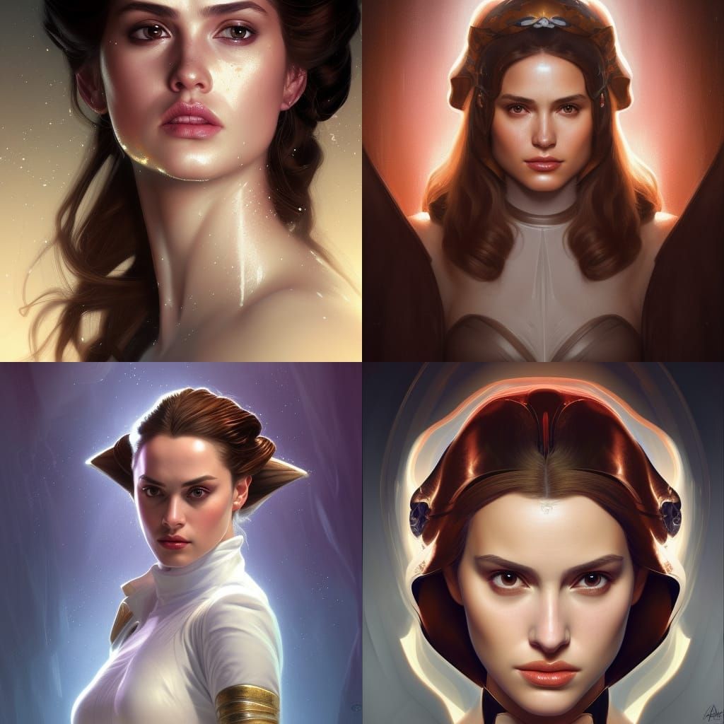 Padme Amidala Portrait in Art Nouveau Style