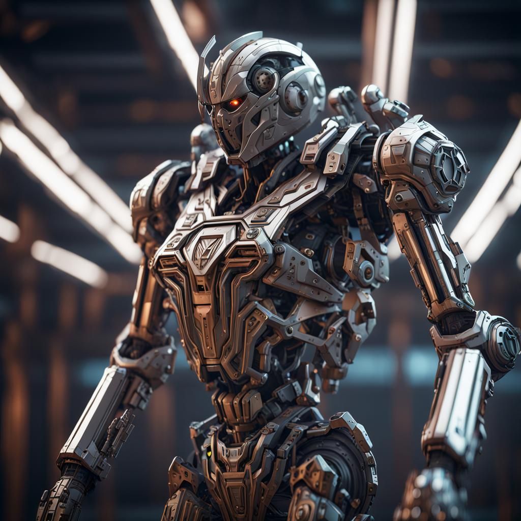 Futuristic Sci-Fi Knights in Polished Metal